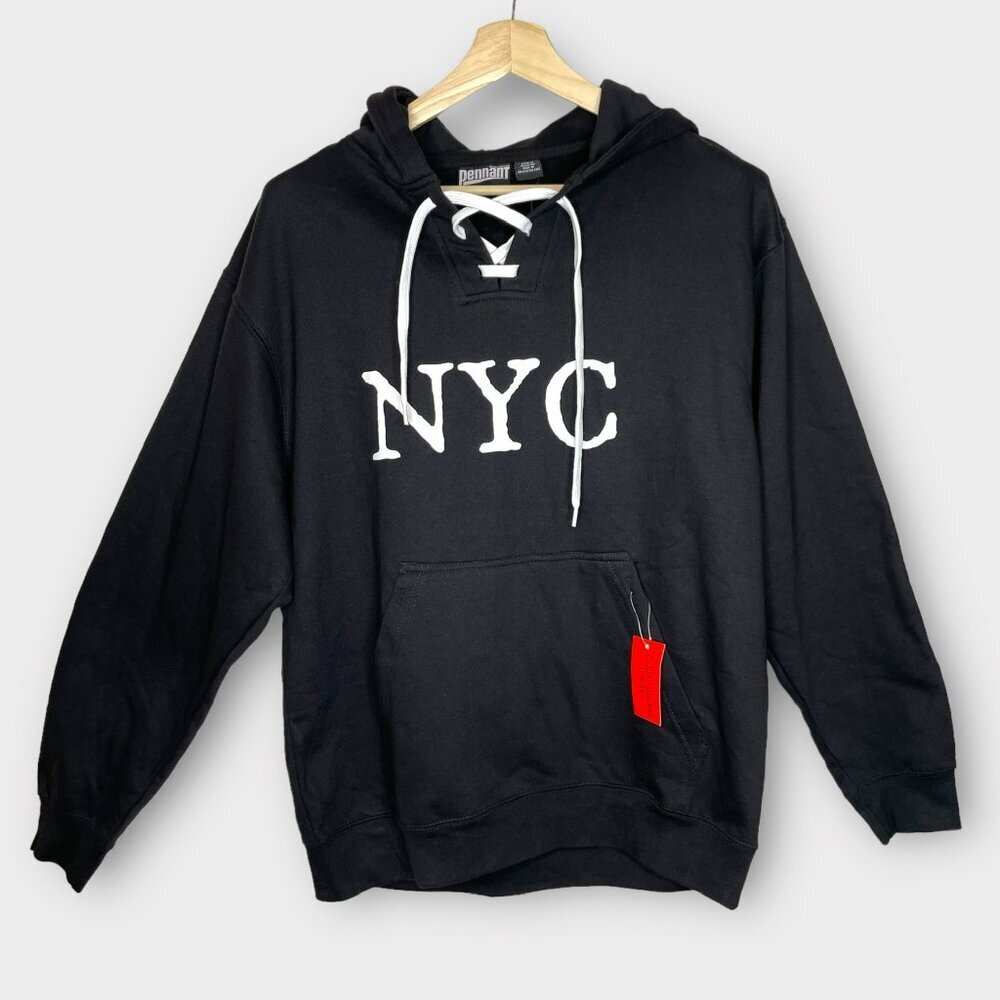 Brand New NWT NYC Black Kangaroo Pocket Hoodie by Pennant Size M